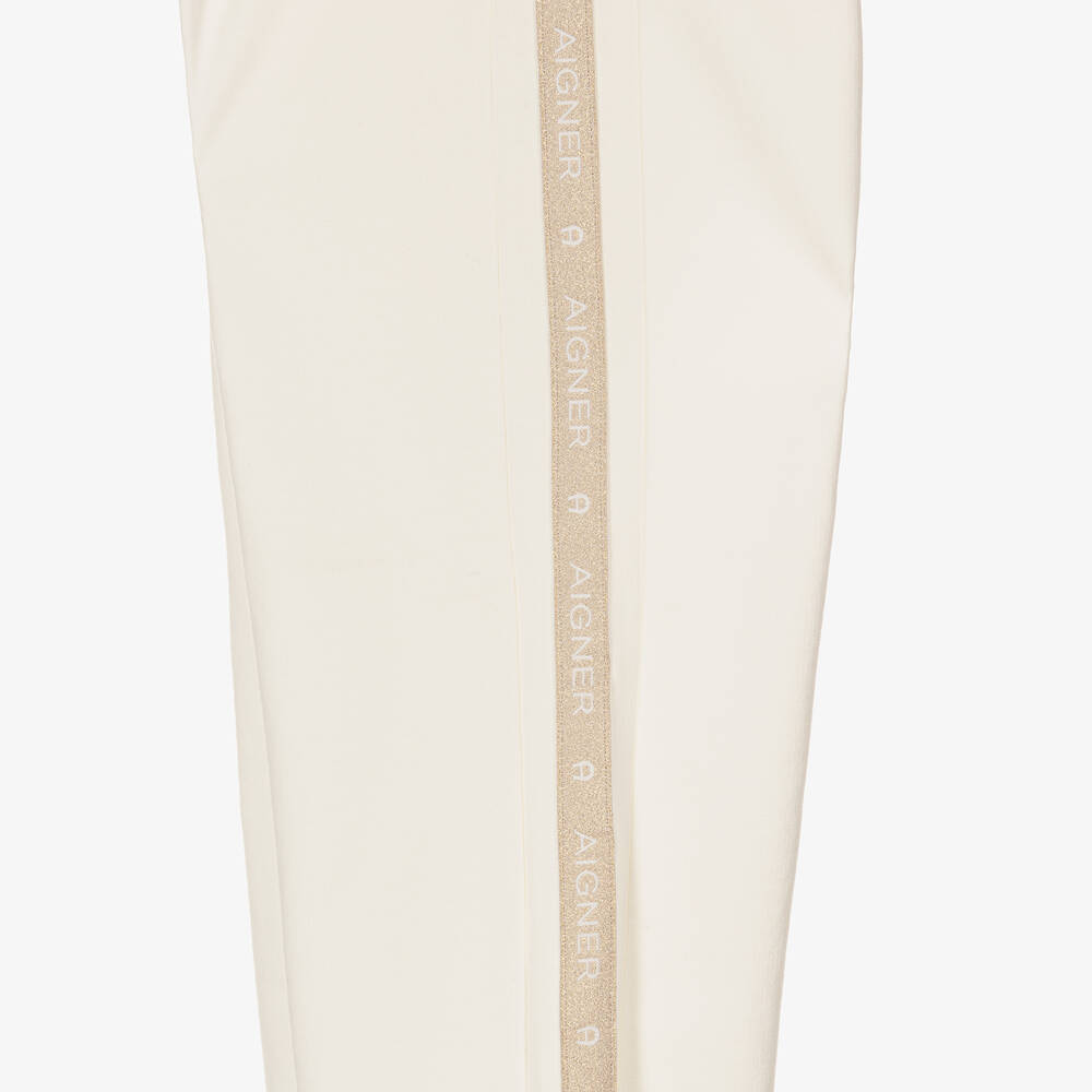 AIGNER-Girls Ivory Cotton Tracksuit | Childrensalon Outlet