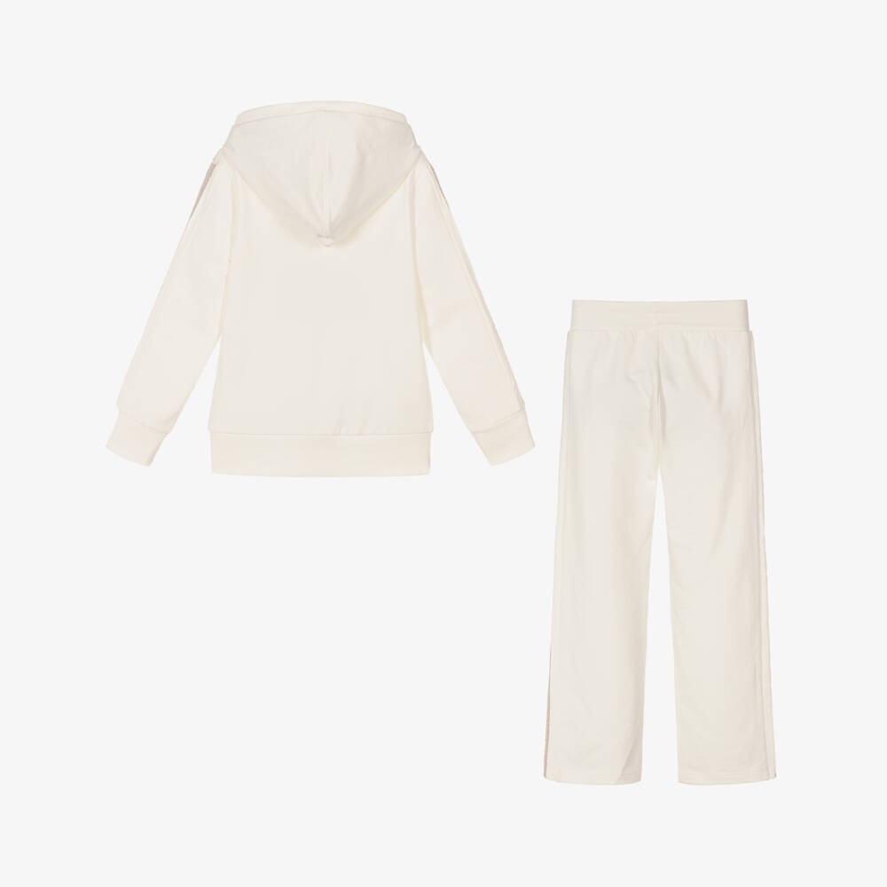 AIGNER-Girls Ivory Cotton Tracksuit | Childrensalon Outlet