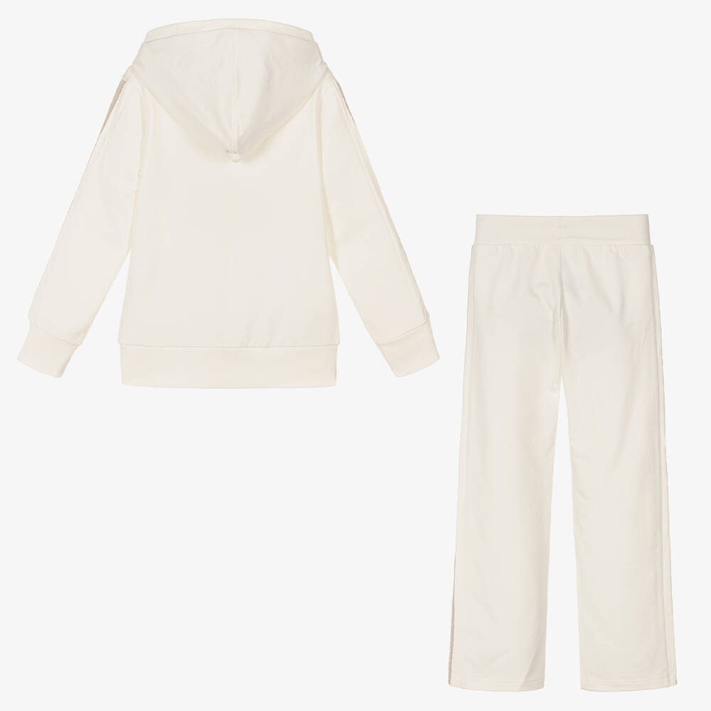 AIGNER-Girls Ivory Cotton Tracksuit | Childrensalon Outlet