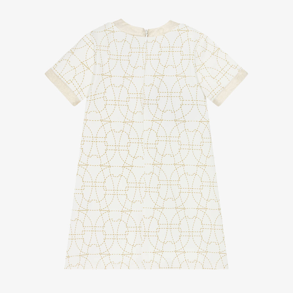 AIGNER-Girls Ivory Gold Luxe Dress | Childrensalon Outlet