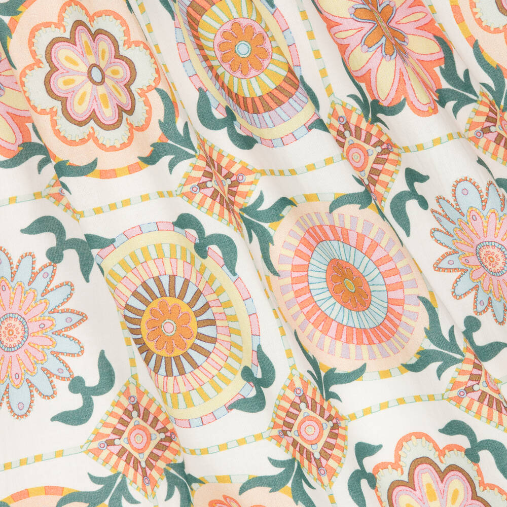 AIGNER-Girls Ivory & Orange Cotton Dress | Childrensalon Outlet