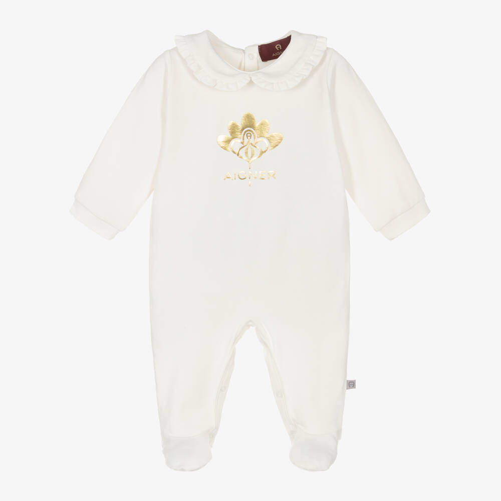 AIGNER-Girls' Ivory Pima Cotton All-in-One | Childrensalon Outlet