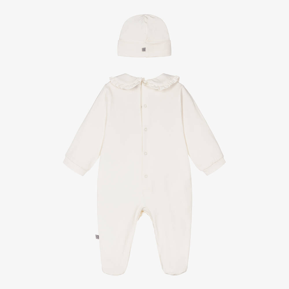 AIGNER-Girls Ivory Pima Cotton Babysuit Gift Set | Childrensalon Outlet