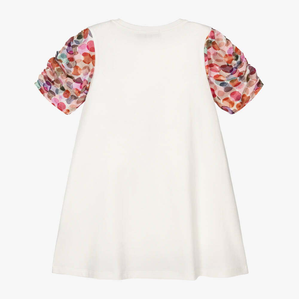 AIGNER-Girls Ivory & Pink Cotton Crossbody Bag Dress | Childrensalon Outlet