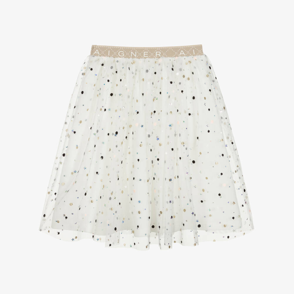 AIGNER-Girls Ivory Tulle Skirt | Childrensalon Outlet