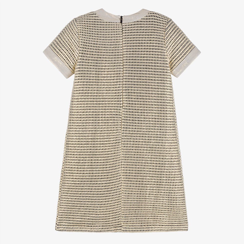 AIGNER-Girls Metallic Gold Weave A-Line Dress | Childrensalon Outlet