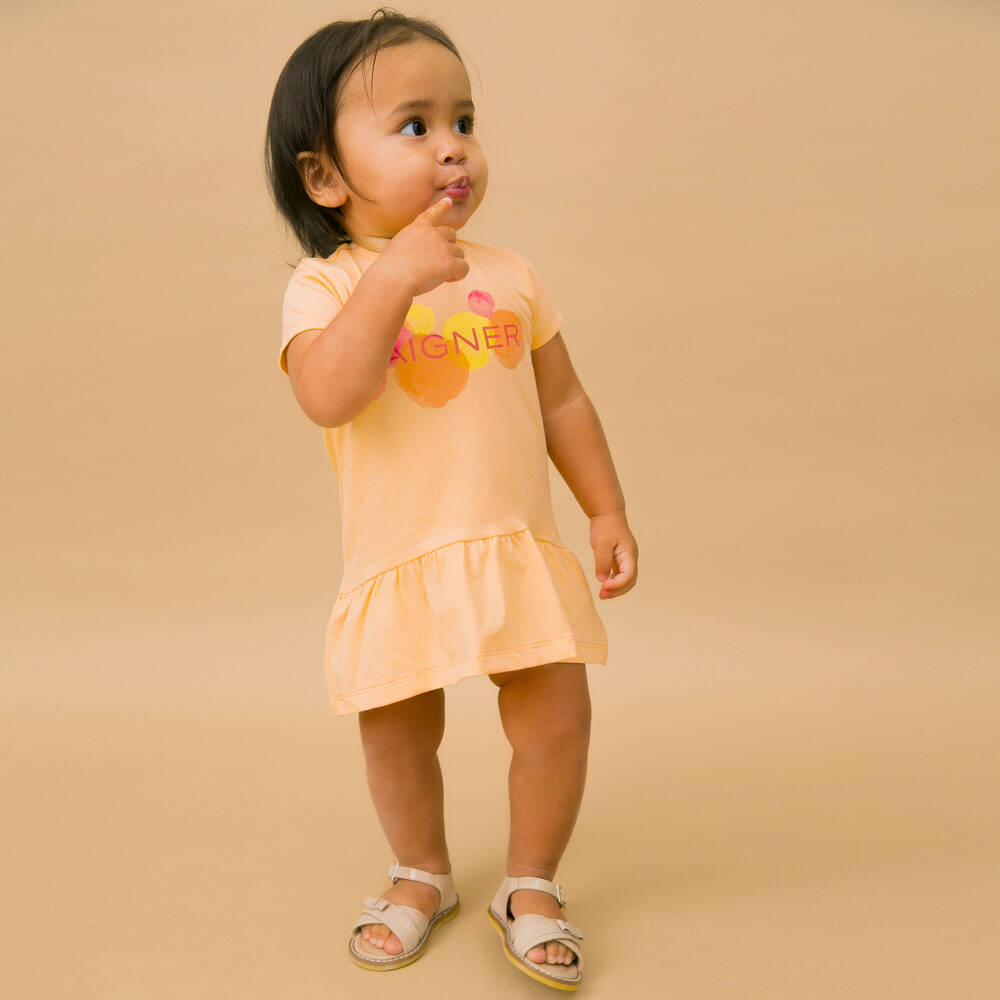 AIGNER-Оранжевое хлопковое платье | Childrensalon Outlet