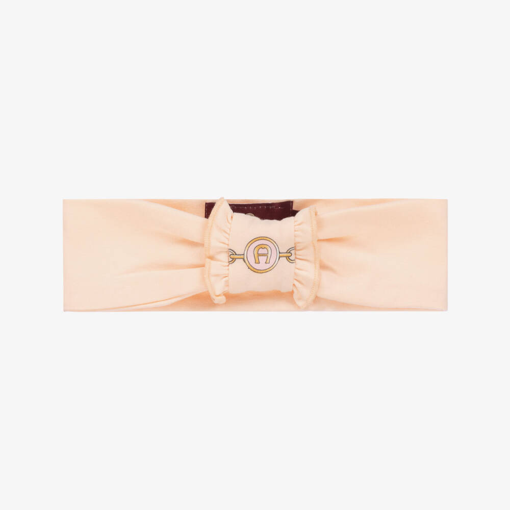 AIGNER-Girls Orange Pima Cotton Headband | Childrensalon Outlet