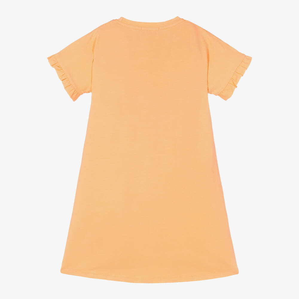 AIGNER-Girls Orange & Pink Cotton Dress | Childrensalon Outlet