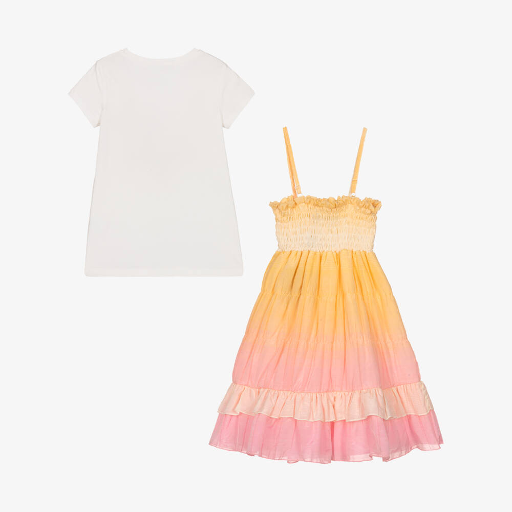 AIGNER-Girls Orange & Pink Ombré Dress Set | Childrensalon Outlet