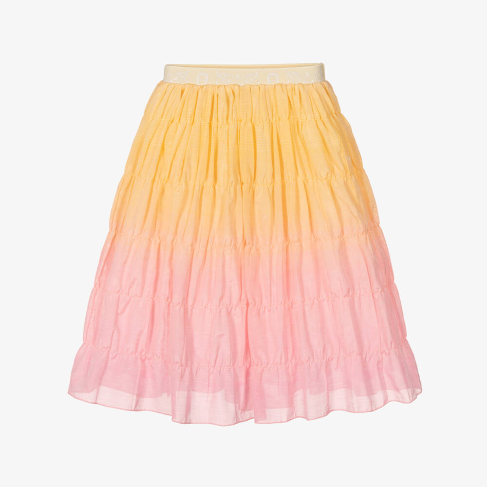 AIGNER-Girls Orange & Pink Ombré Skirt  | Childrensalon Outlet