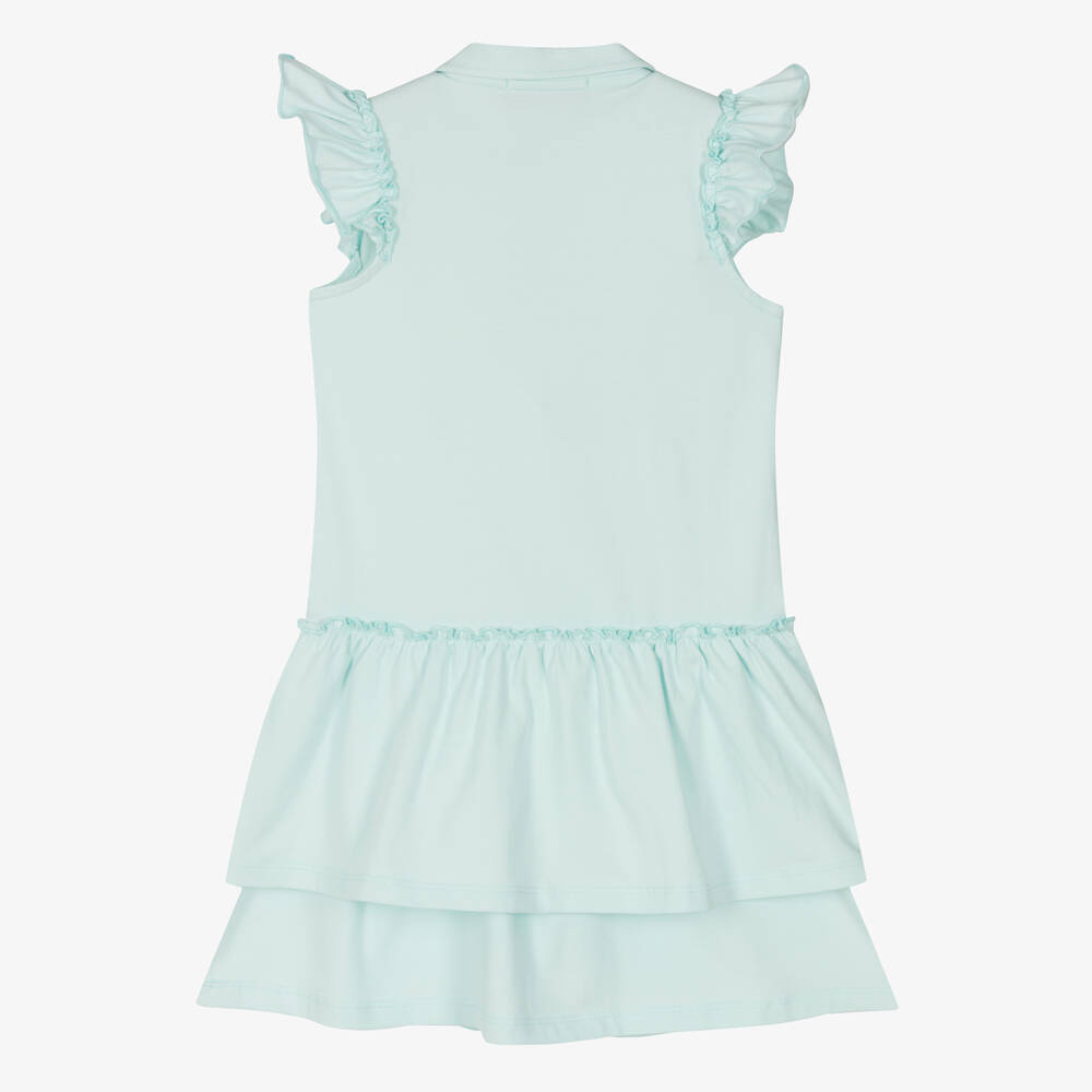 AIGNER-فستان بولو قطن جيرسي لون أزرق فاتح | Childrensalon Outlet