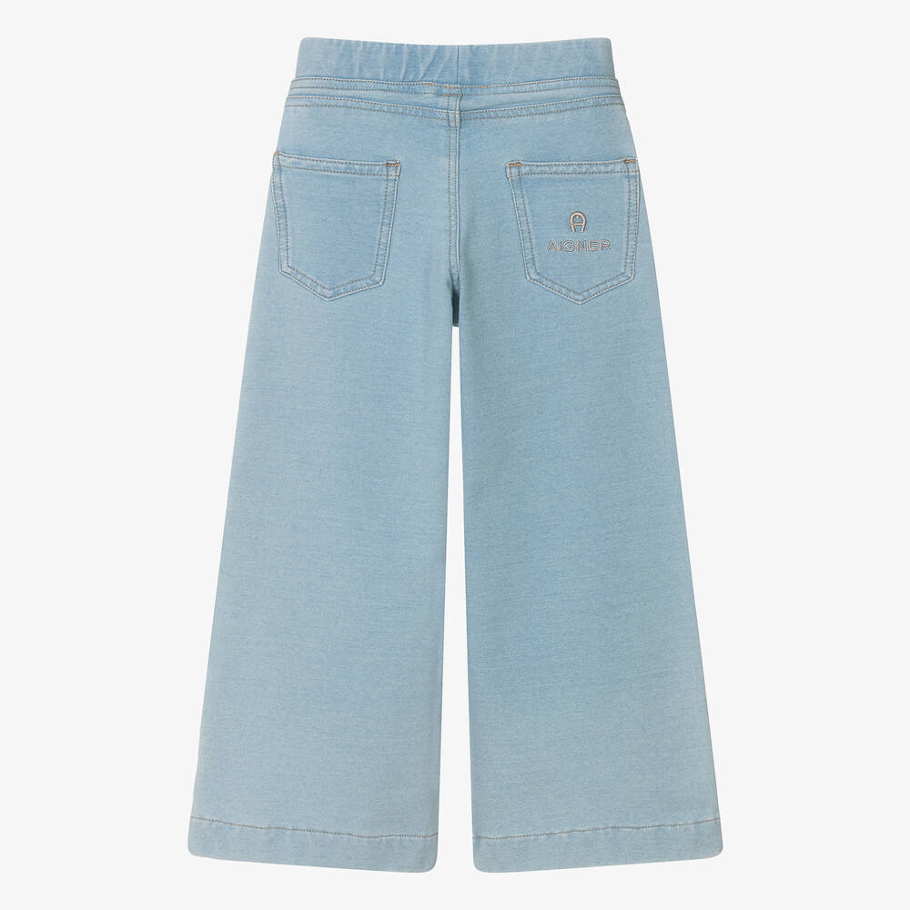 AIGNER-Girls Pale Blue Wide Leg Trousers | Childrensalon Outlet