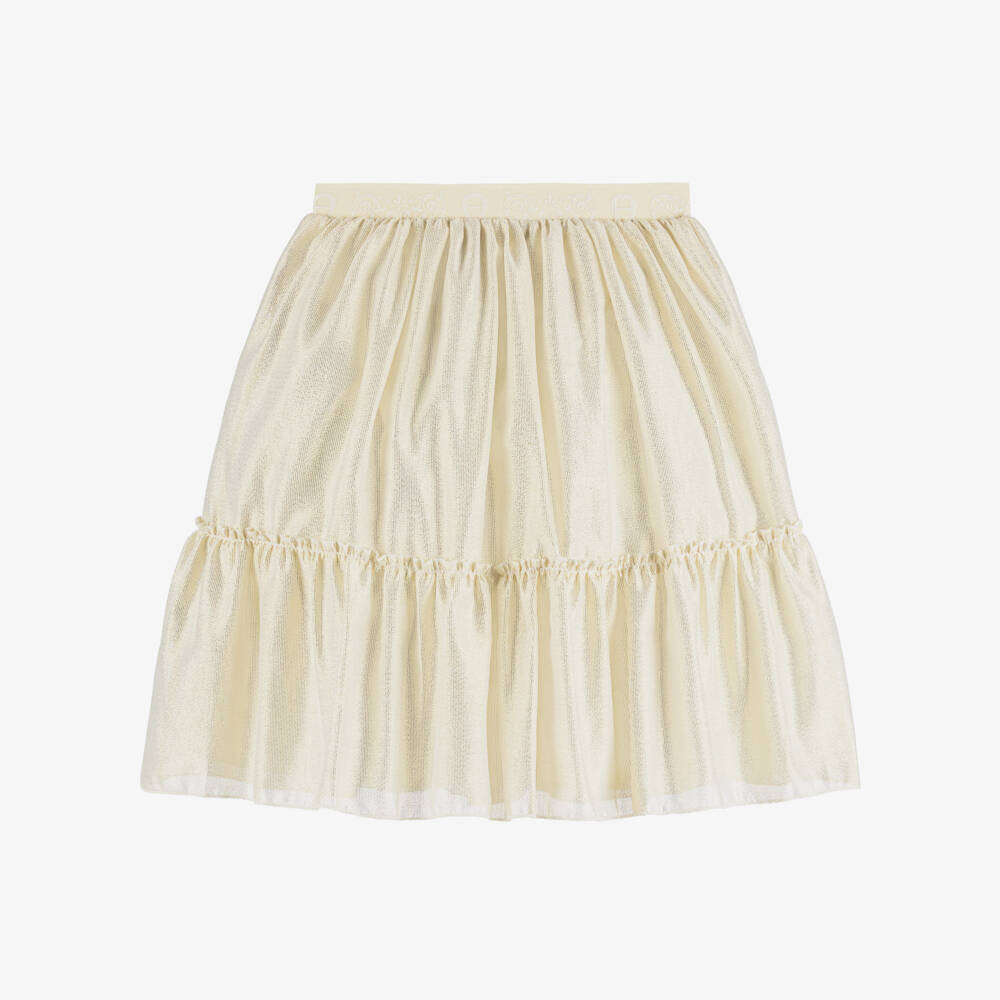 AIGNER-Girls Pale Gold Shimmery Skirt | Childrensalon Outlet