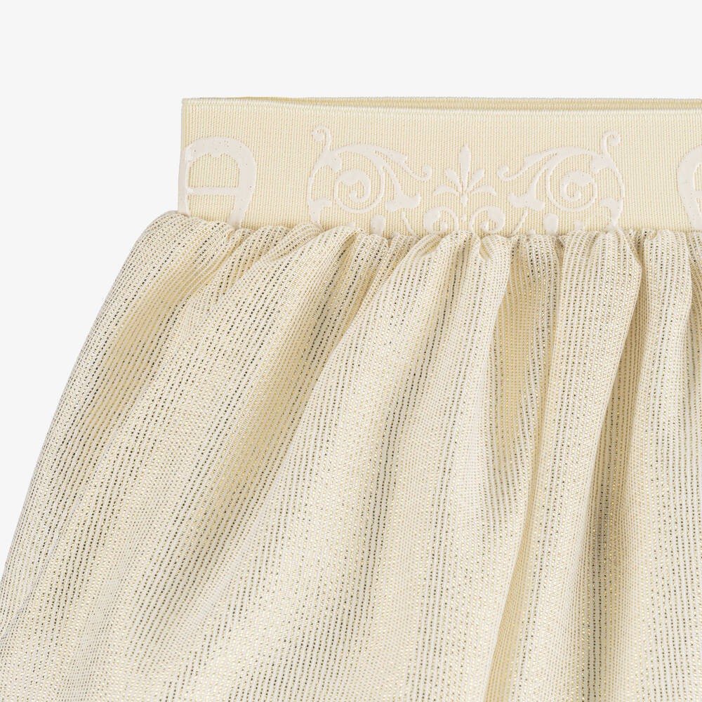 AIGNER-Girls Pale Gold Shimmery Skirt | Childrensalon Outlet