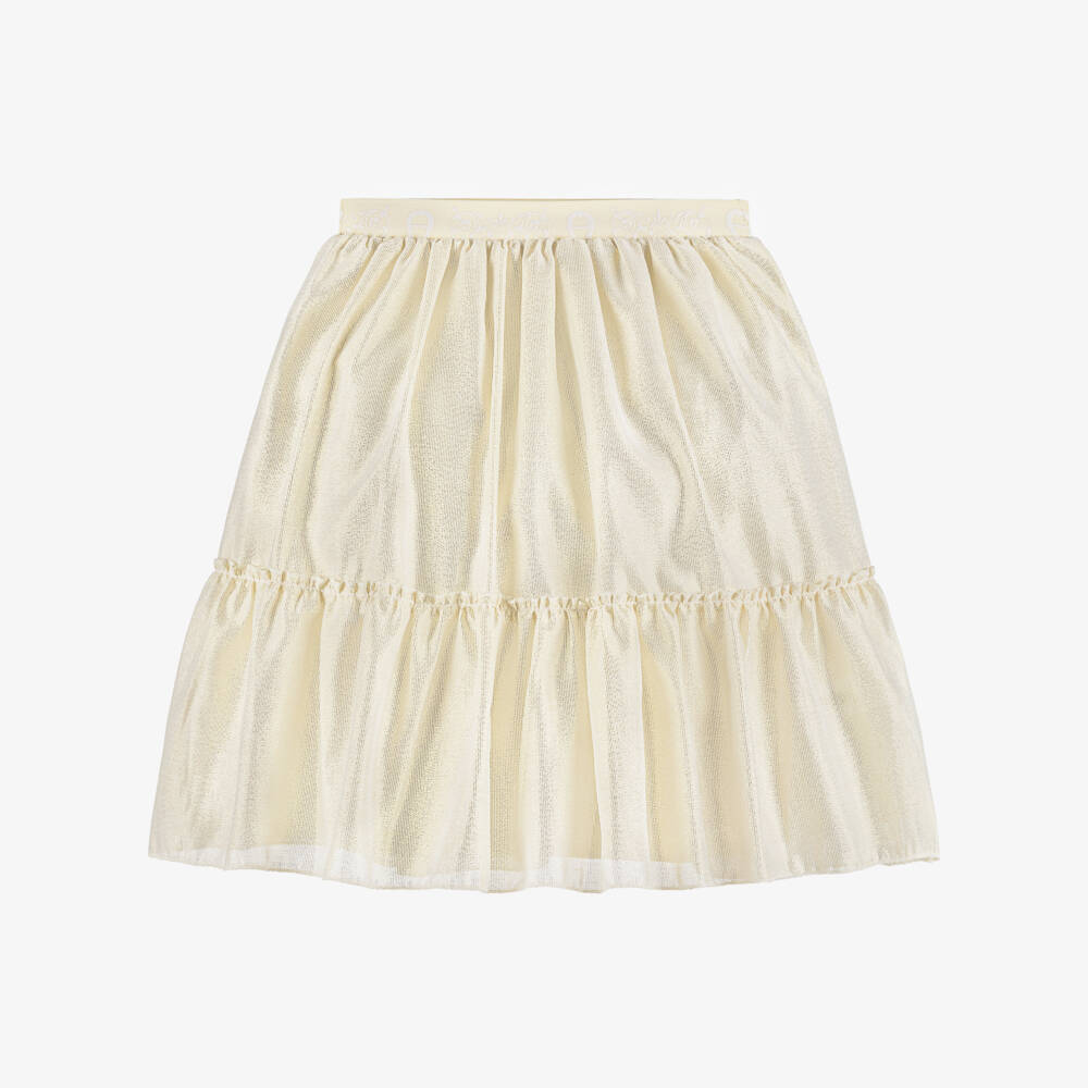 AIGNER-Girls Pale Gold Shimmery Skirt | Childrensalon Outlet