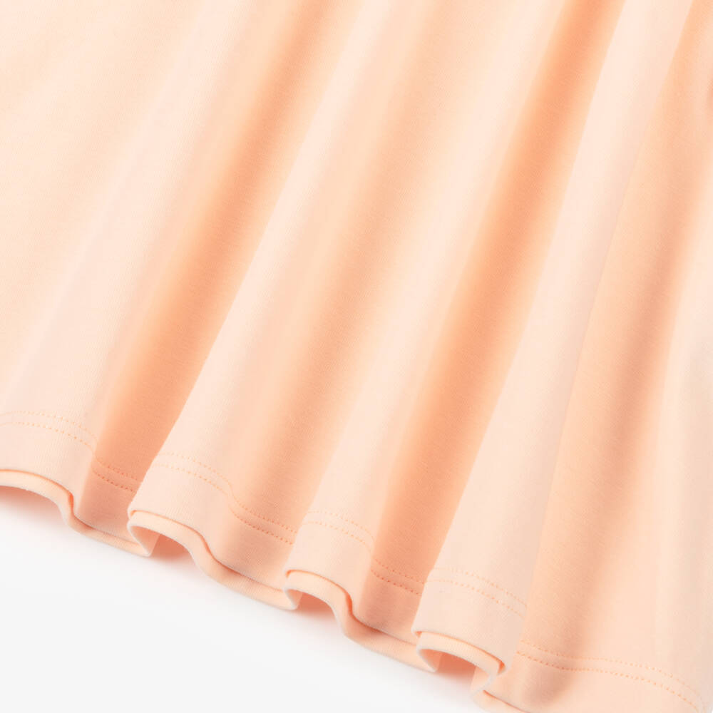 AIGNER-Girls Pale Orange Cotton Bag Print Dress | Childrensalon Outlet