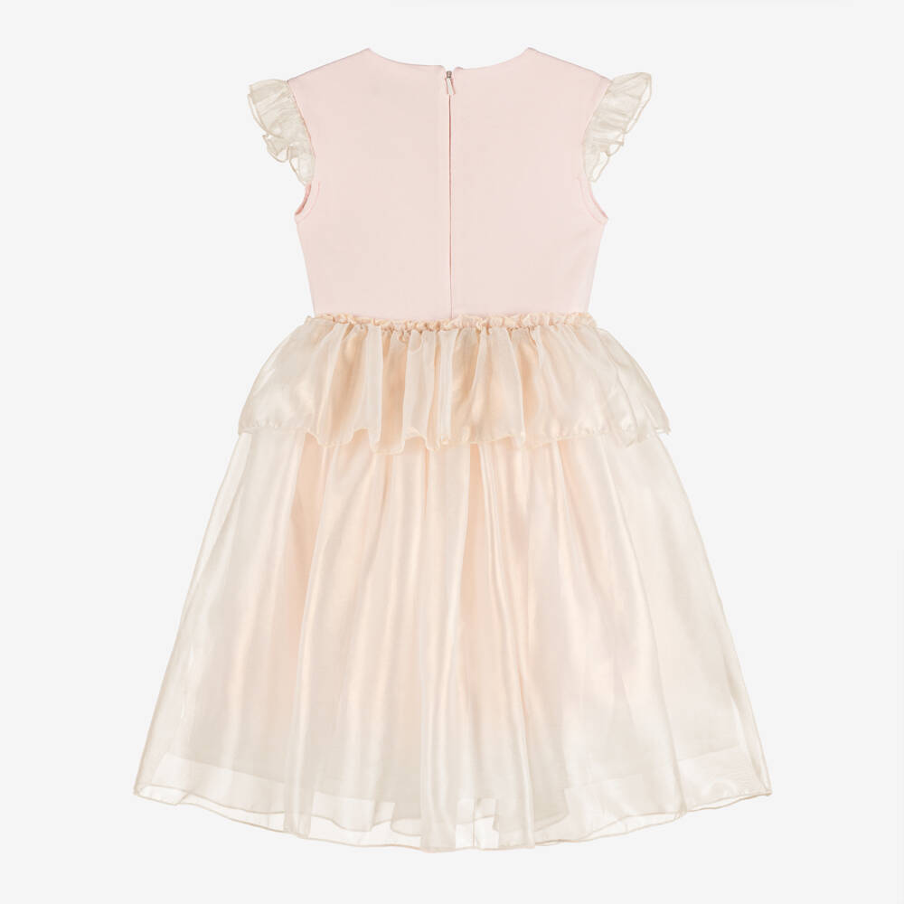 AIGNER-Girls Pale Pink Dress with Chiffon Skirt | Childrensalon Outlet