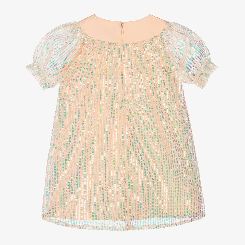 AIGNER-Girls Pale Pink Sequin Dress | Childrensalon Outlet