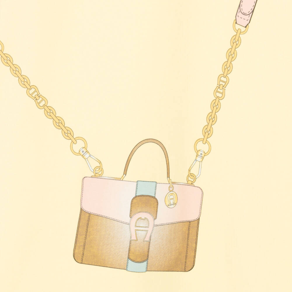 AIGNER-Girls Pale Yellow Cotton Crossbody Bag Dress | Childrensalon Outlet