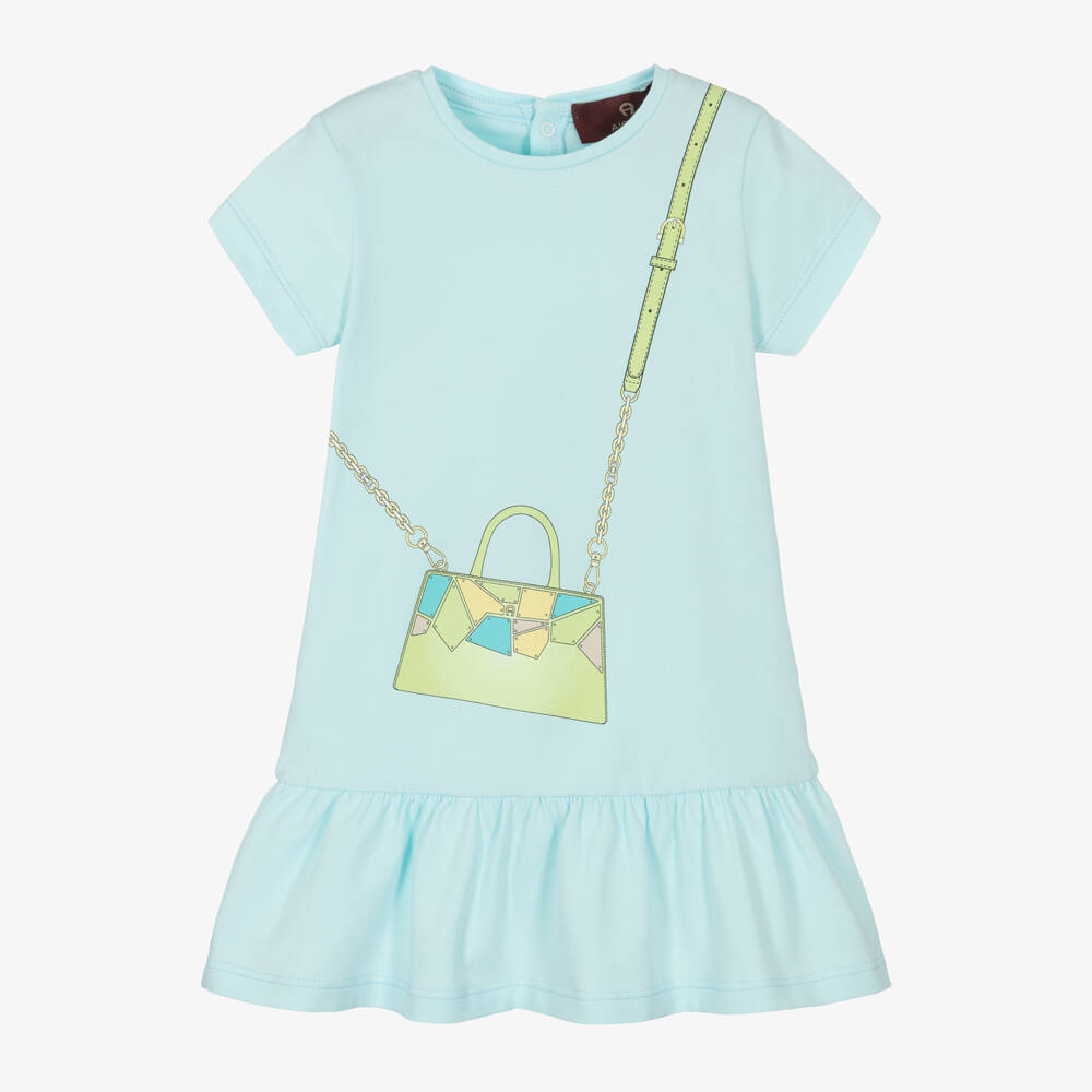 AIGNER-Платье с оборками пастельного голубого цвета для девочек | Childrensalon Outlet