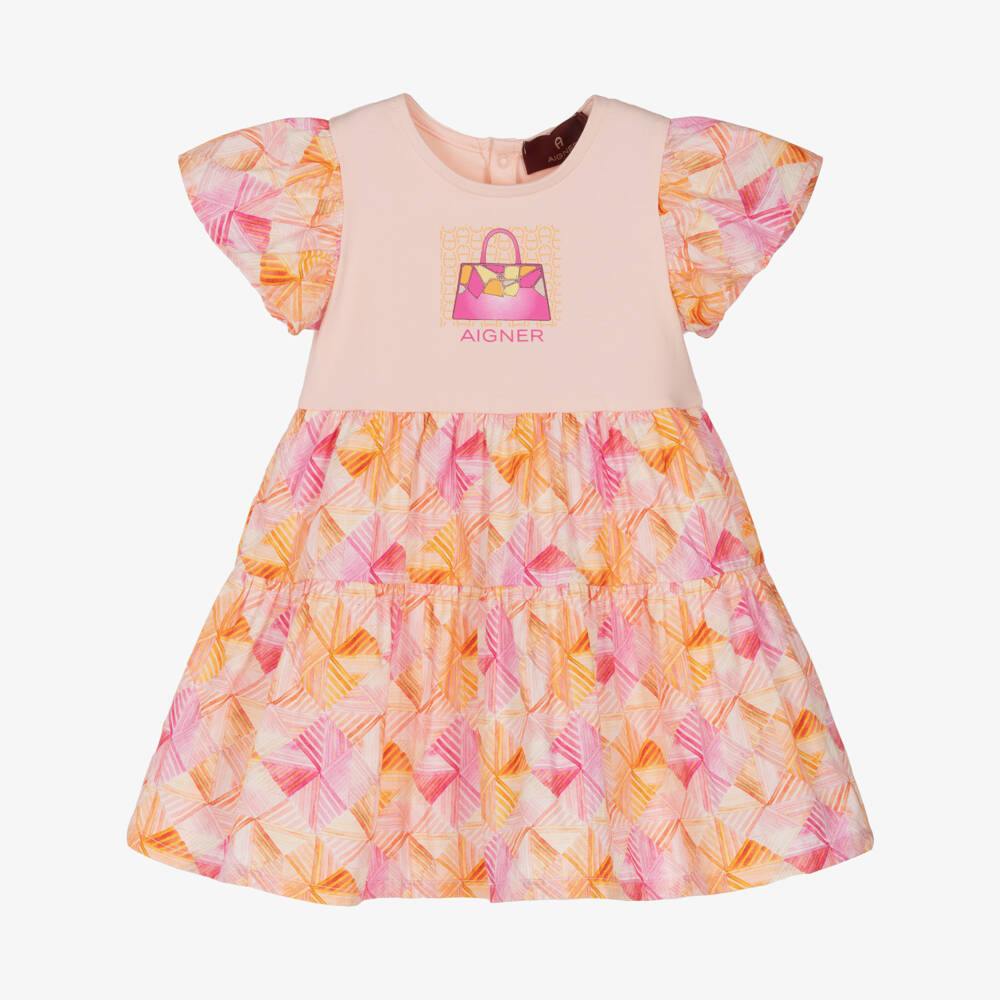 AIGNER-Платье из пастельного хлопка для девочек | Childrensalon Outlet