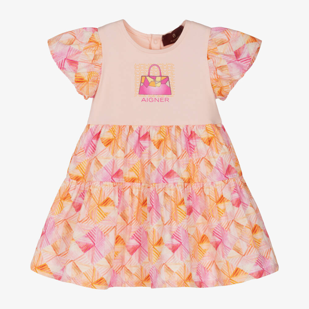 AIGNER-Girls Pastel Cotton Purse Dress | Childrensalon Outlet
