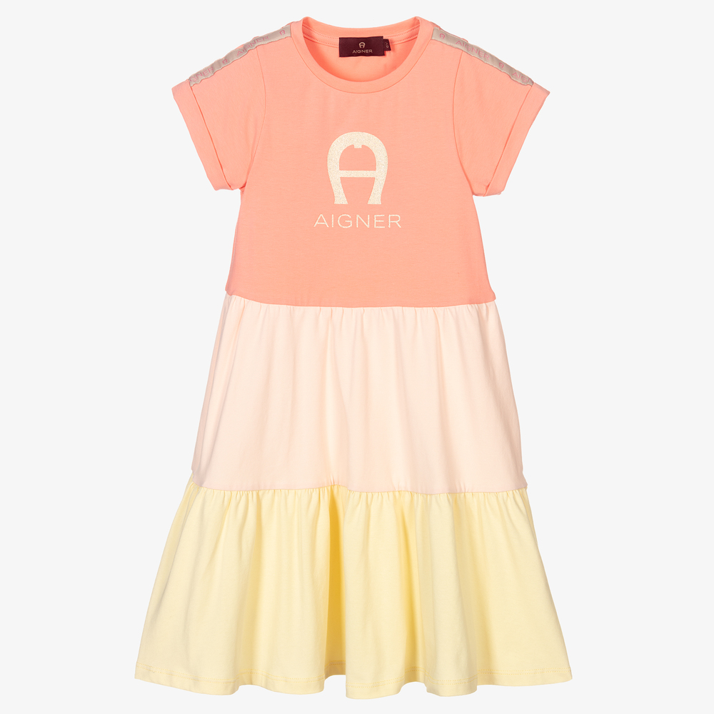 AIGNER-فستان قطن جيرسي لون زهري | Childrensalon Outlet