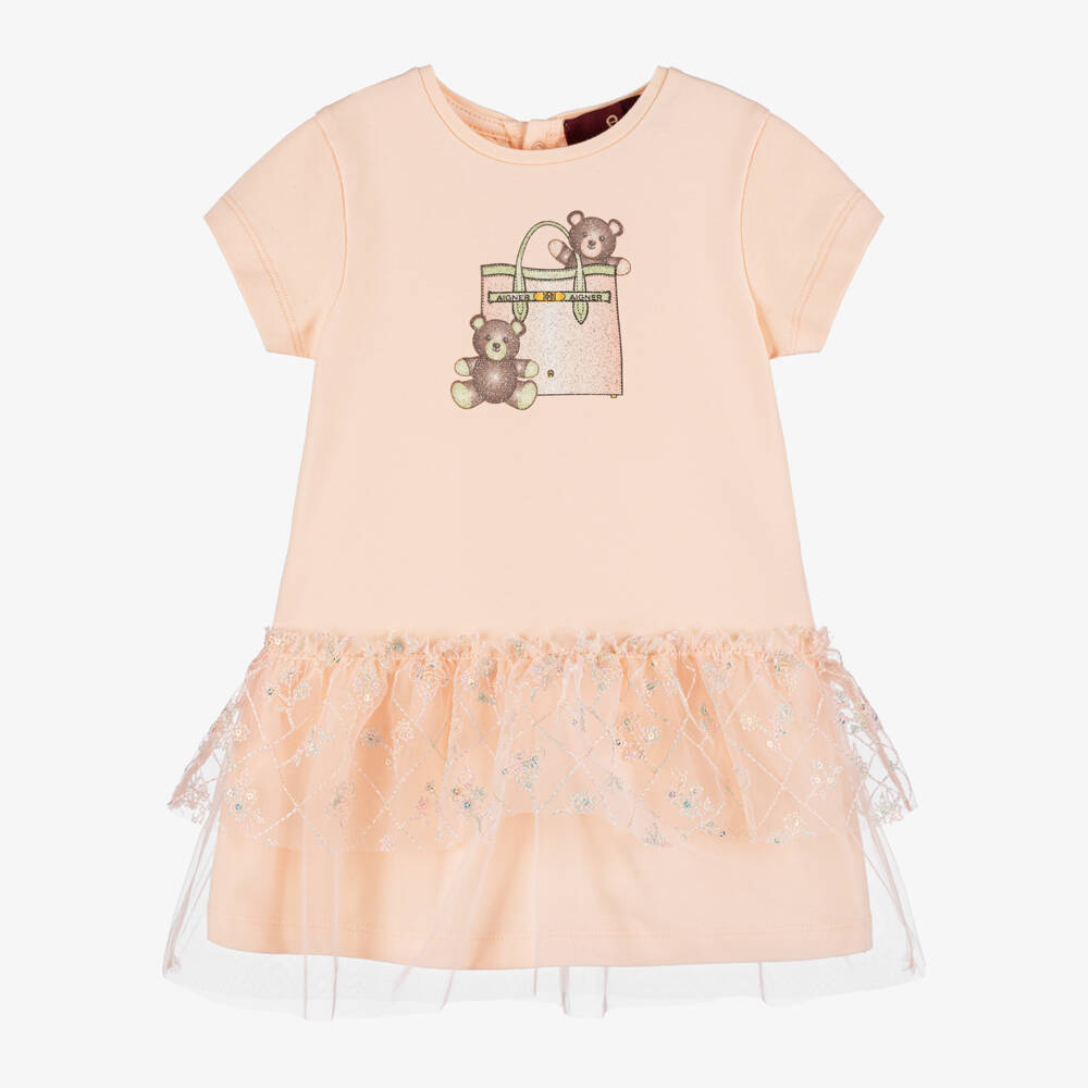 AIGNER-Girls Pastel Pink Sparkle Dress | Childrensalon Outlet
