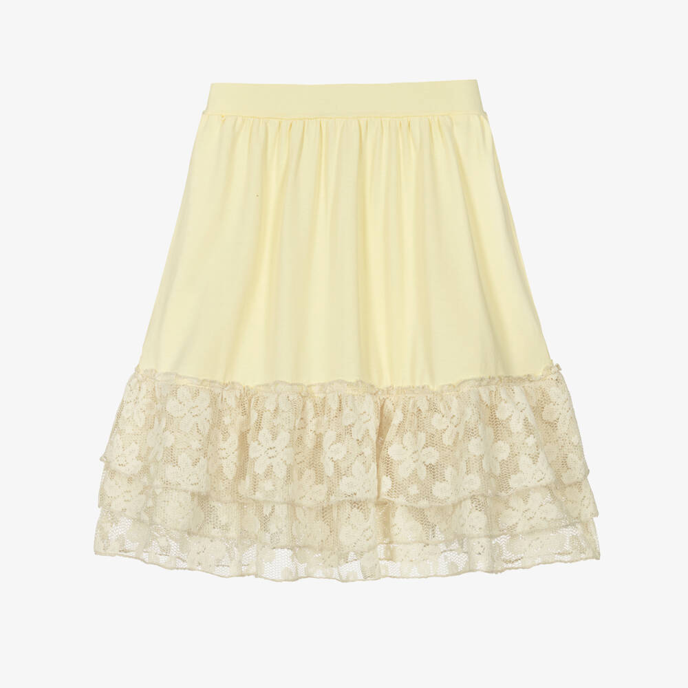 AIGNER-Желтая юбка с кружевной отделкой для девочек | Childrensalon Outlet