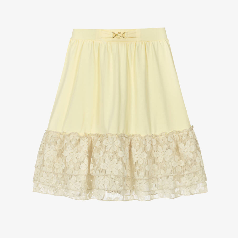 AIGNER-Желтая юбка с кружевной отделкой для девочек | Childrensalon Outlet