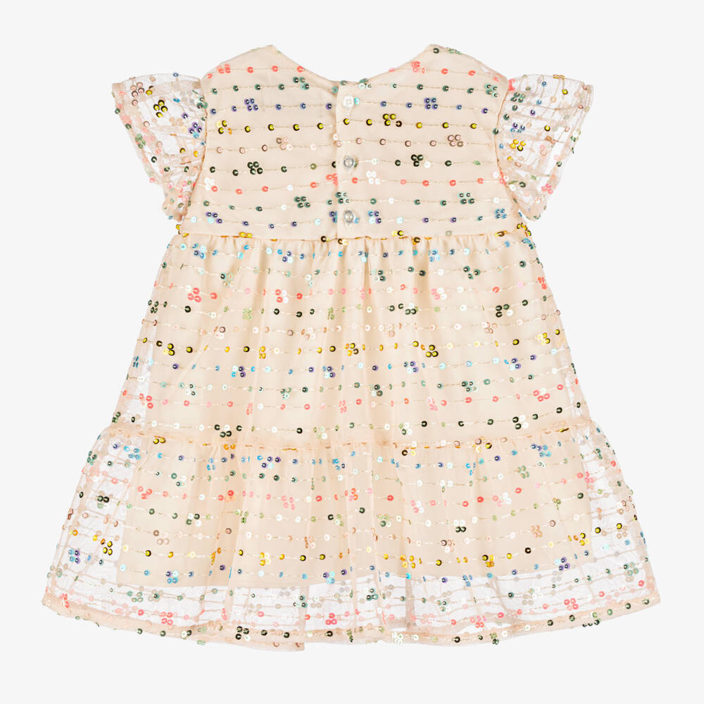 AIGNER-Girls Peach Sparkle Tulle Dress | Childrensalon Outlet