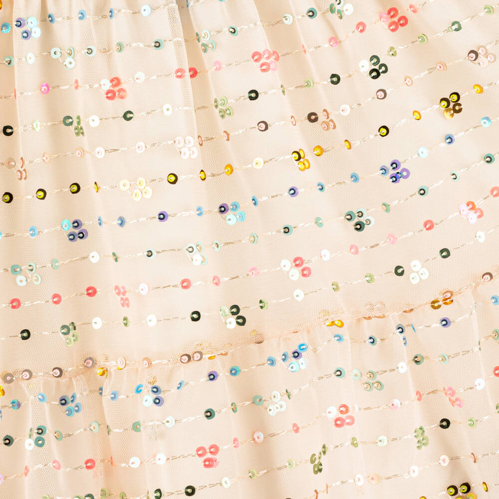 AIGNER-Girls Peach Sparkle Tulle Dress | Childrensalon Outlet