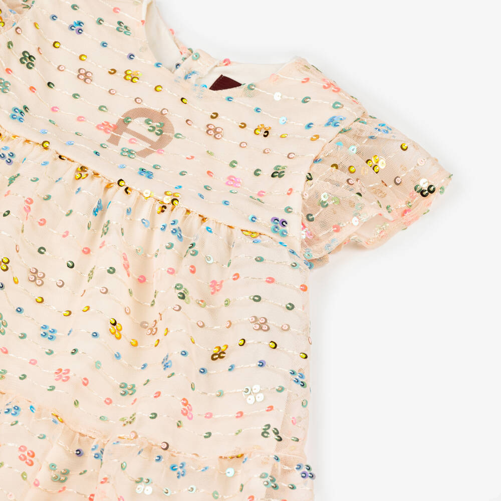 AIGNER-Girls Peach Sparkle Tulle Dress | Childrensalon Outlet