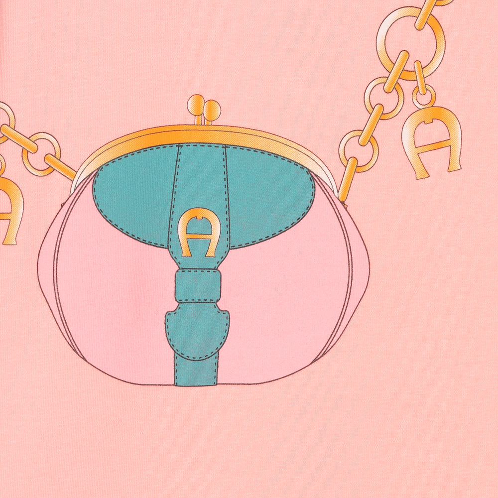 AIGNER-Розовое платье с принтом-сумкой для девочек | Childrensalon Outlet