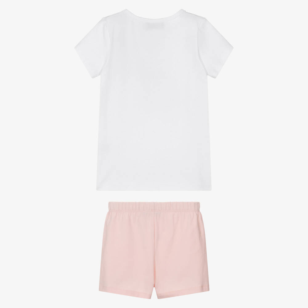 AIGNER-Розовый хлопковый комплект для сна с мишкой для девочек | Childrensalon Outlet