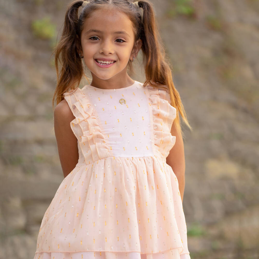 Girls pink shop chiffon dress