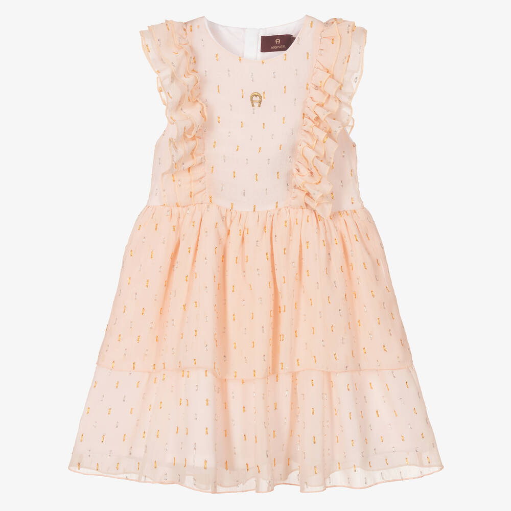 AIGNER - Розовое шифоновое платье | Childrensalon