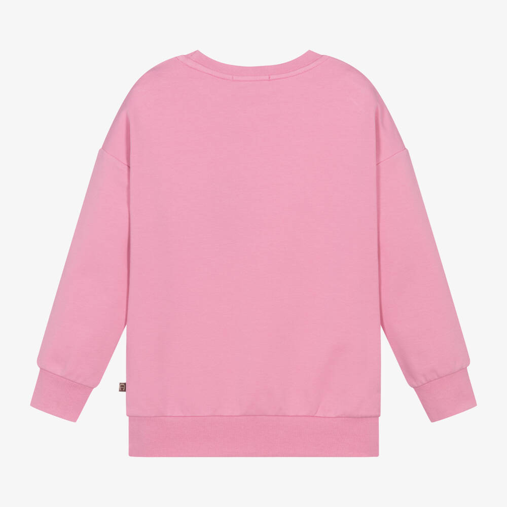 AIGNER-Girls Pink Cotton Bag Design Sweatshirt | Childrensalon Outlet