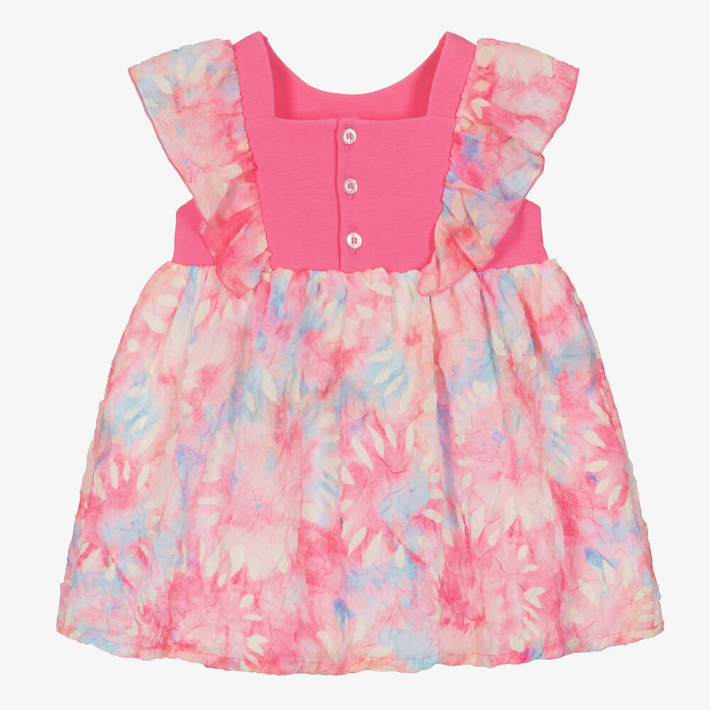 AIGNER-Розовое платье из хлопка и шифона с эффектом тай-дай | Childrensalon Outlet