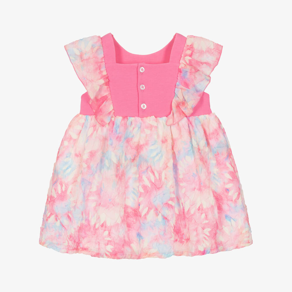 AIGNER-فستان أطفال بناتي قطن جيرسي وشيفون لون زهري | Childrensalon Outlet