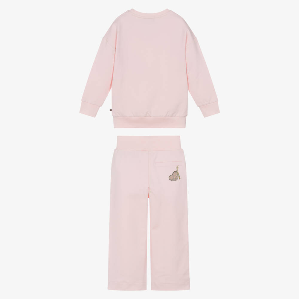 AIGNER-Girls Pink Cotton Crossbody Bag Tracksuit | Childrensalon Outlet