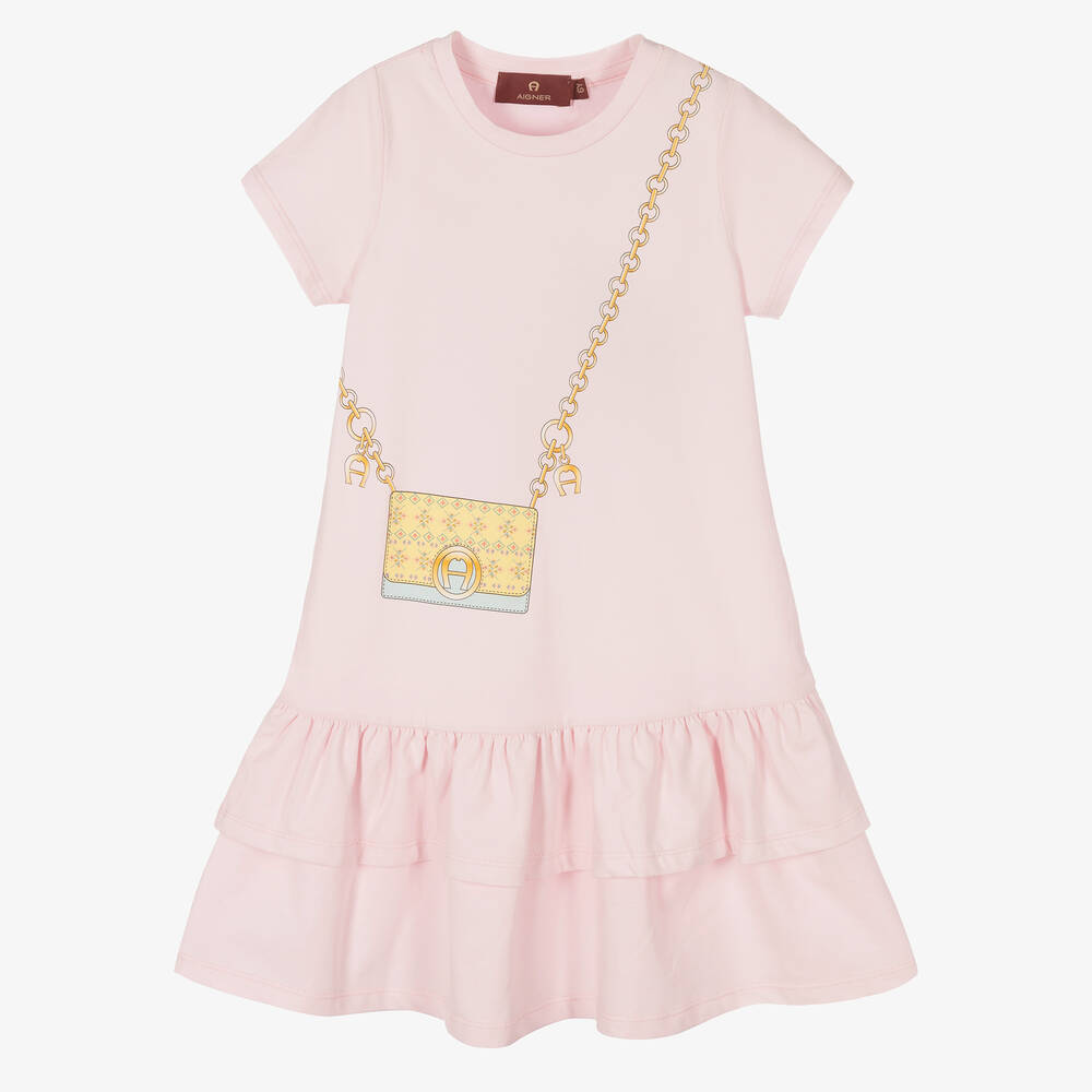 AIGNER - Розовое хлопковое платье | Childrensalon