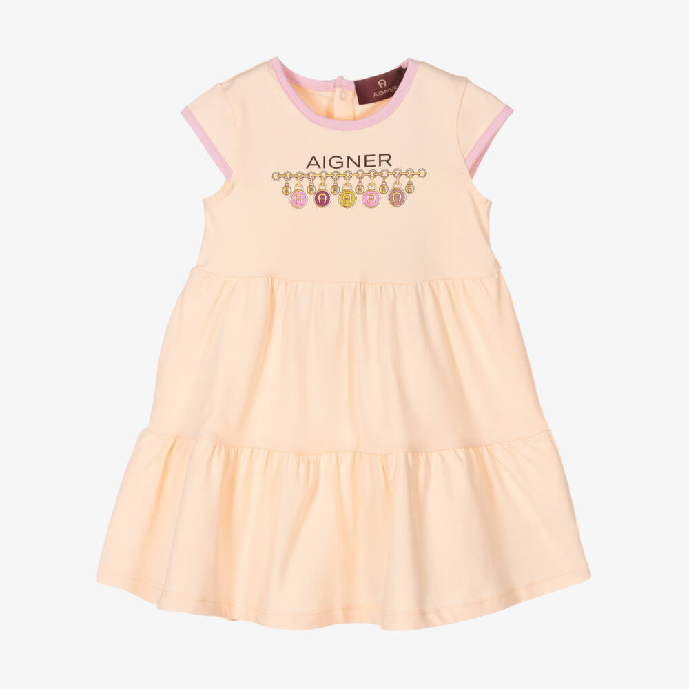 AIGNER-Розовое платье из хлопкового джерси | Childrensalon Outlet