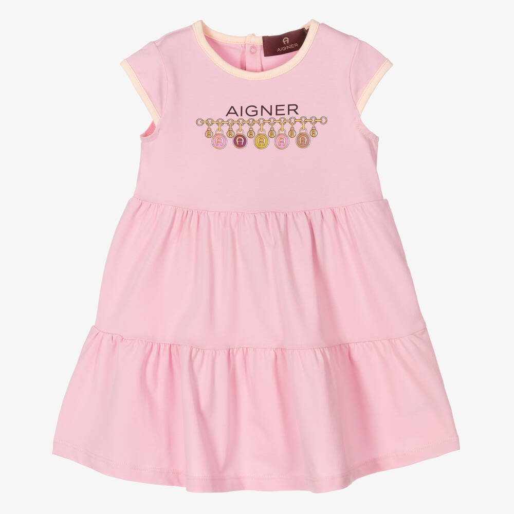 AIGNER - Rosa Baumwolljersey-Kleid (M) | Childrensalon