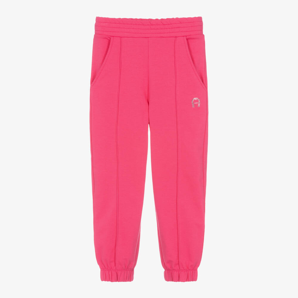 AIGNER - Girls Pink Cotton Joggers | Childrensalon