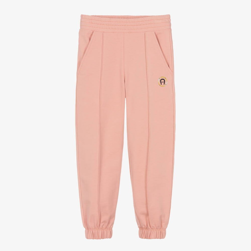 AIGNER - Pantalon de jogging rose en coton fille | Childrensalon