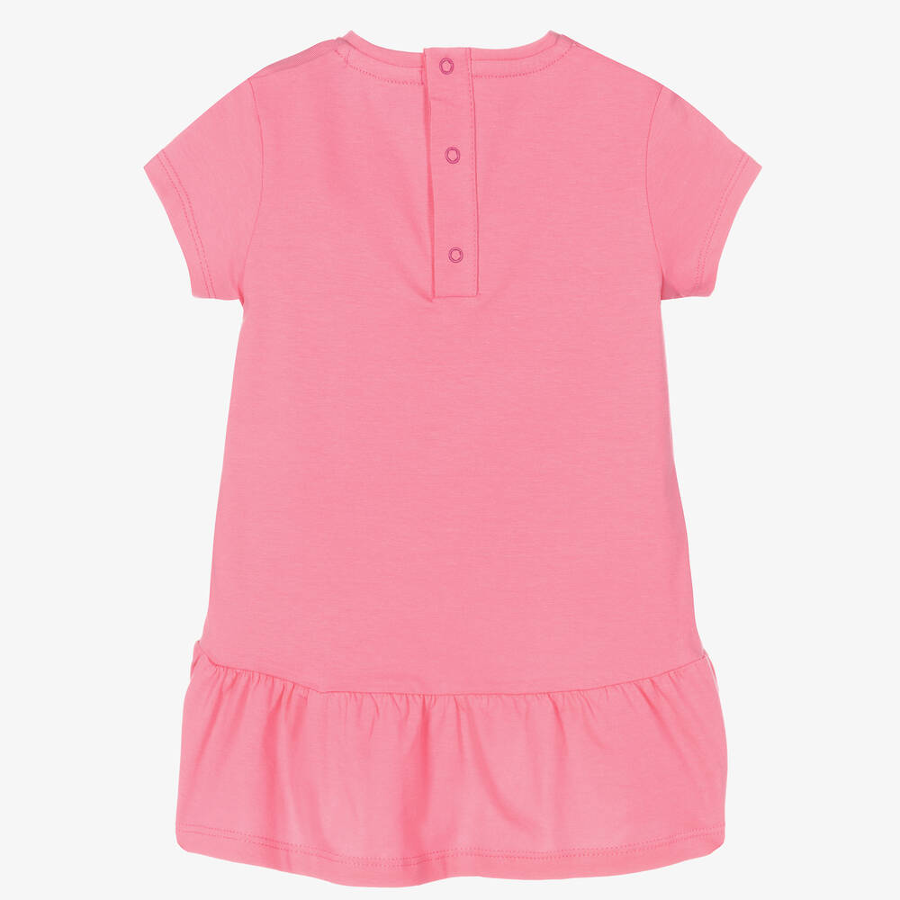 AIGNER-Girls Pink Cotton Logo Dress | Childrensalon Outlet
