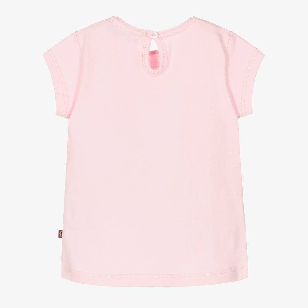 AIGNER-Girls Pink Cotton Logo T-Shirt | Childrensalon Outlet