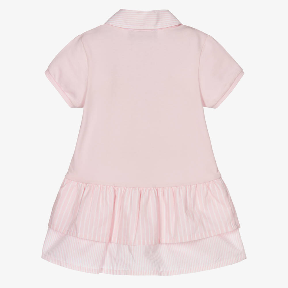 AIGNER-Платье рубашка поло из розового хлопка для девочек | Childrensalon Outlet